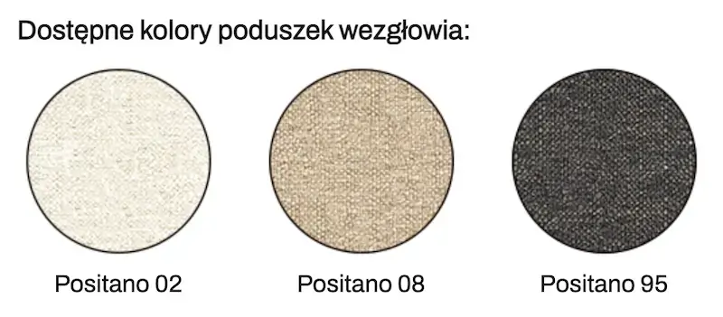 Kolory poduszek łóżka Modello New Elegance w tkaninie Positano